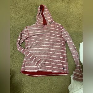 Men’s David Bitton Sz XL inside out long sleeved striped hoodie
